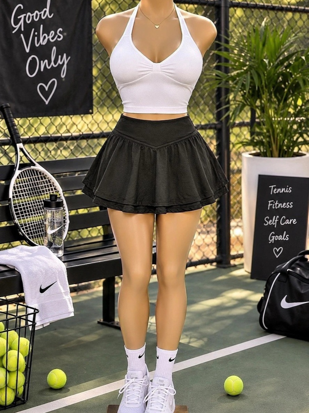 All in Motion Knit Skort Black Athletic Skort Size Small NWT #72